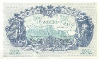Belgium 1943.10.11. 500Fr/100B (2x) egymásutáni sorszámmal T:II+ Csak egyszer hajtva!