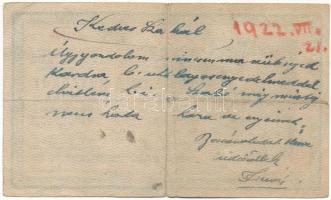 1918. 25K "3131" 3mm, hullámos hátlappal, hátlapon kézírásos személyes üzenet T:F 
Adamo ...