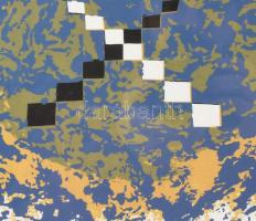 Szabó Zoltán Judóka (1952-2015): X (Káosz). Szitanyomat, papír, jelzett, számozott: XXIII/XXX, 42×59...