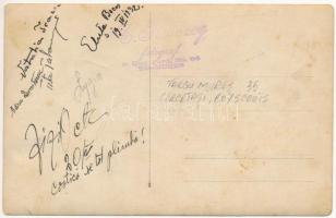 1932 Marosvásárhely, Targu Mures; cserkészek és cserkészlányok a vasútállomáson / boy and girl scout...