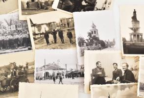 cca 1940-1950 Románia, 124 db fénykép, közte épületek, szobor, utcakép, romok, katonák, stb., 9×6 cm