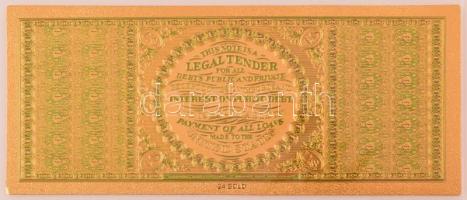 Amerikai Egyesült Államok DN 100$ aranyozott bankjegy replika T:UNC
USA ND 100 Dollars gilt banknot...