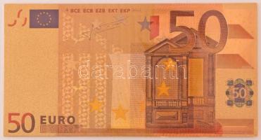 DN 50E aranyozott bankjegy replika T:UNC ND 50 Euro gilt banknote replica C:UNC