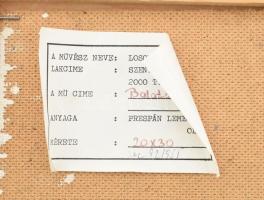 Losonci Lilla (1930-): Balatonpart. Olaj, farost, jelzett. Dekoratív fakeretben, 20×30 cm