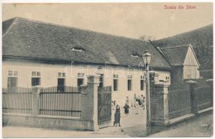 Szibiel, Bodapataka, Budenbach, Sibiel; Socala / iskola. Joan Toparcean kiadása / school (fl)