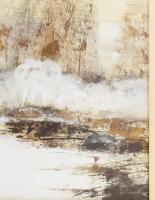 Balogh Ervin (1925-2020): Hárman. Olaj, farost, jelzett középen balra lent, hátoldalán autográf feli...