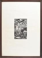 Molnár C. Pál (1894-1981): Melankólia. Fametszet, papír, jelzett a metszeten, számozott (79/100), üv...