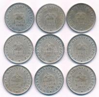 1916. 20f ezüstözött Fe (3x) + 1917. 20f ezüstözött Fe (3x) + 1918. 20f ezüstözött Fe (3x) T:AU,XF