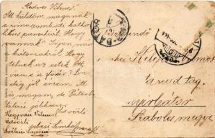 1909 Rimaszombat, Rimavska Sobota; Erzsébet téri részlet, Római katolikus parókia, gyógyszertár, üzl...