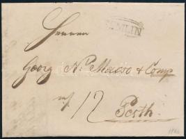 1840 Levél 12kr portóval "SEMLIN" - Pesth, 1840 Unpaid cover "SEMLIN" - Pesth