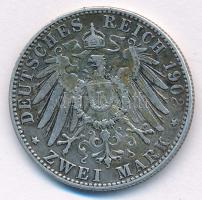 Német Államok / Bajorország 1902D 2M Ag "Ottó" T:VF,F patina
German States / Bavaria 1902...