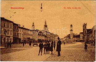 1909 Besztercebánya, Banská Bystrica; IV. Béla király tér, Nemzeti szálló, Lőwy Jakab és Ehrenwald Gyula üzlete. Groszmann testvérek kiadása / square, shops (fl)