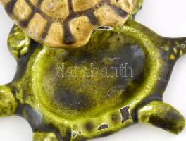 Öntöttvas teknős figura levehető páncéllal, zománc festéssel 12 cm