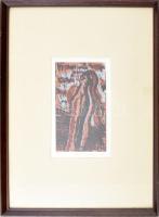 Benyó Ildikó - Penci (1946-2011): Legenda. Fametszet, papír, jelzett, művészpéldány 10/16 E.A számoz...