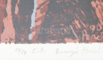 Benyó Ildikó - Penci (1946-2011): Legenda. Fametszet, papír, jelzett, művészpéldány 10/16 E.A számoz...