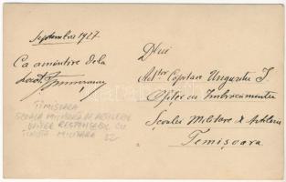 1927 Temesvár, Timisoara; Scoala militara de artilerie / Tüzérségi iskola, tisztek / Romanian milita...