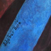 Scheiber Hugó jelzéssel: Kalapos hölgy. Vegyes technika, karton. 54,5x40,5 cm. Dekoratív fakeretben