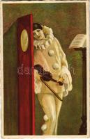 1927 Bohóc, olasz művészlap / Clown, Italian art postcard. Degami 895.