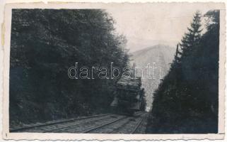 1940 Kovászna, Covasna; sikló, iparvasút / Funicular, wood industry, industrial railway. photo (fl)