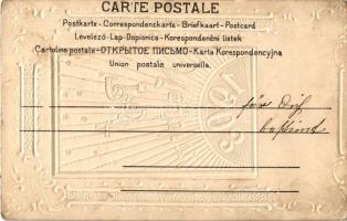 1903 Prosit Neujahr! / Dombornyomott újévi üdvözlet / Embossed New Year greeting (EK)