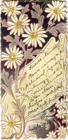 1903 Dombornyomott virágos üdvözlet / Embossed flower greeting ( 14,5 x 7 cm) (EK)