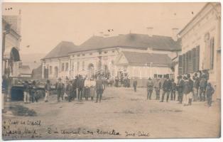 1928 Gyergyóremete, Remetea; Centrul, Cooperativa de Credit, Casele Melik, Primara / Központ, hitelszövetkezet, üzletek, városháza / credit cooperative, shops, town hall. photo (EK)