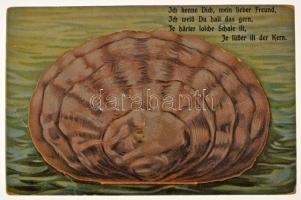 Ich kenne Dich, mein lieber Freund / Gyöngykagyló belsejében hölgy - kinyitható mechanikus pop-up ké...