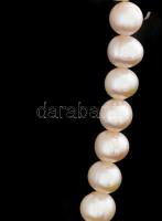 Nagy méretű tenyésztett gyöngy nyaklánc ezüst(Ag) kapoccsal, jelzett, h: 44 cm