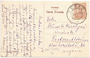 1928 Pészak, Pesac, Pésac; Biserica rom.-cat. / Római katolikus templom. A. Basting kiadása / Cathol...