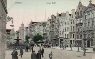 Gdansk market square with the drugstore of Albert Neumann and Berlitz School