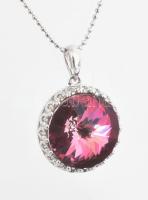 Ezüst(Ag) nyaklánc Swarovski kővel, jelzett, h: 44 cm, bruttó: 4,8 g