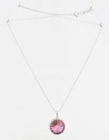 Ezüst(Ag) nyaklánc Swarovski kővel, jelzett, h: 44 cm, bruttó: 4,8 g