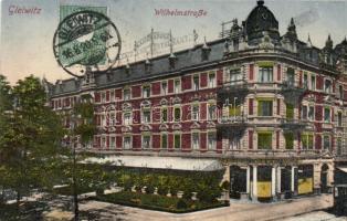 Gliwice (Gleiwitz) Wilhelm street with Cafe Restaurant Kaiserkrone