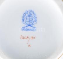 Herendi zöld Apponyi mintás cukordoboz. Kézzel festett, jelzett, hibátlan. d: 10 cm