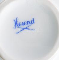 Herendi virág mintás cukordoboz. Kézzel festett, jelzett, hibátlan. d: 11 cm