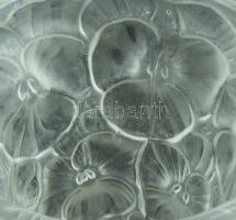 Lalique jelzéssel váza, savmaratott felülettel, hibátlan, d: 13,5 cm, m: 14,5 cm