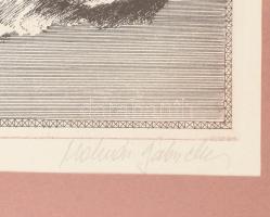 Molnár Gabriella (1940-): Karnevál. Rézkarc, papír, jelzett, számozott (76/100), üvegezett keretben,...