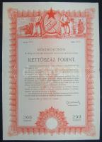 1950. "Békekölcsön" nyereménykölcsöne 200Ft-ról
