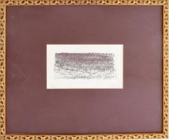 Barcsay Jenő (1900-1988): Tarló. Szitanyomat, papír, jelzett, számozott (70/100). Üvegezett fakeretb...