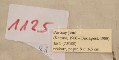 Barcsay Jenő (1900-1988): Tarló. Szitanyomat, papír, jelzett, számozott (70/100). Üvegezett fakeretb...
