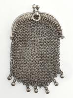 Ezüst(Ag) pénztárca, jelzett, 8×4,5 cm, nettó: 26,5 g