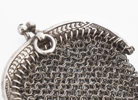 Ezüst(Ag) pénztárca, jelzett, 8×4,5 cm, nettó: 26,5 g