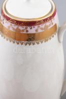 Haas & Czjzek porcelán teás készlet, hat személyes, matricás, jelzett, kis kopással