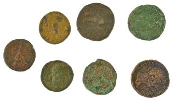 Római Birodalom 7db bronz Sestertius, Dupondius és As érmékből álló tétel, közte hamisak is! T:F,VG Roman Empire 7pcs bronze Sestertius, Dupondius and As coin lot, between them fakes! C:F,VG