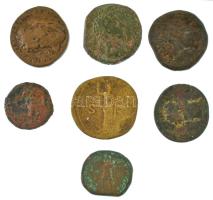 Római Birodalom 7db bronz Sestertius, Dupondius és As érmékből álló tétel, közte hamisak is! T:F,VG Roman Empire 7pcs bronze Sestertius, Dupondius and As coin lot, between them fakes! C:F,VG