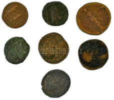 Római Birodalom 7db bronz Sestertius, Dupondius és As érmékből álló tétel, közte hamisak is! T:F,VG Roman Empire 7pcs bronze Sestertius, Dupondius and As coin lot, between them fakes! C:F,VG