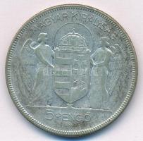 1930. 5P Ag "Horthy jobbra" T:F patina Adamo P8