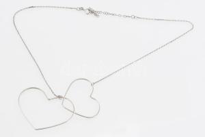 Ezüst(Ag) nyaklánc szív középrésszel, jelzett, h: 44 cm, nettó: 3,3 g