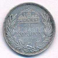 1914KB 1K Ag "Ferenc József" T:AU patina Adamo K5.1