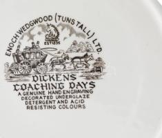 Wedgwood Dickens Coaching Days lovaskocsi mintás angol süteményes készlet, jelzett, hibátlan, d: 21-...